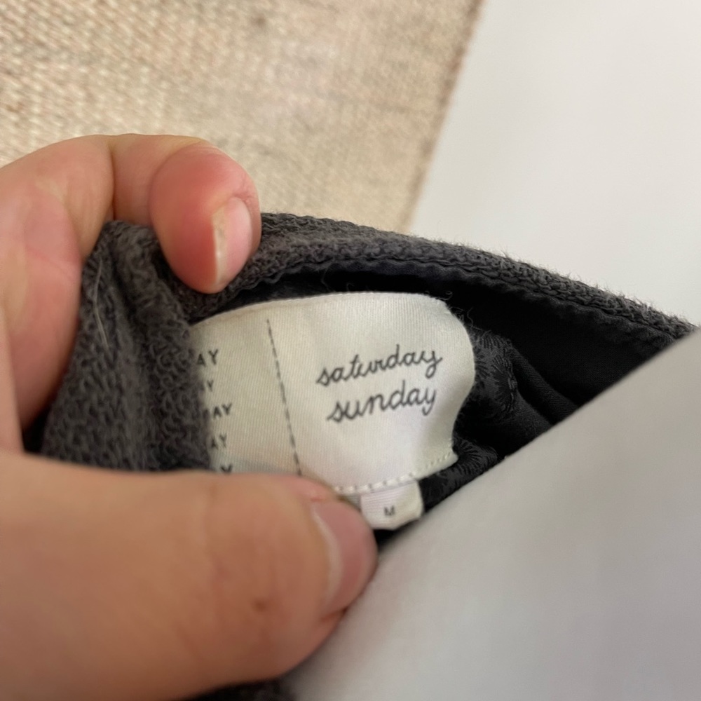 Anthropologie Saturday Sunday Gray Roll Sleeve Knit Zip Jacket M - Picture 5 of 7